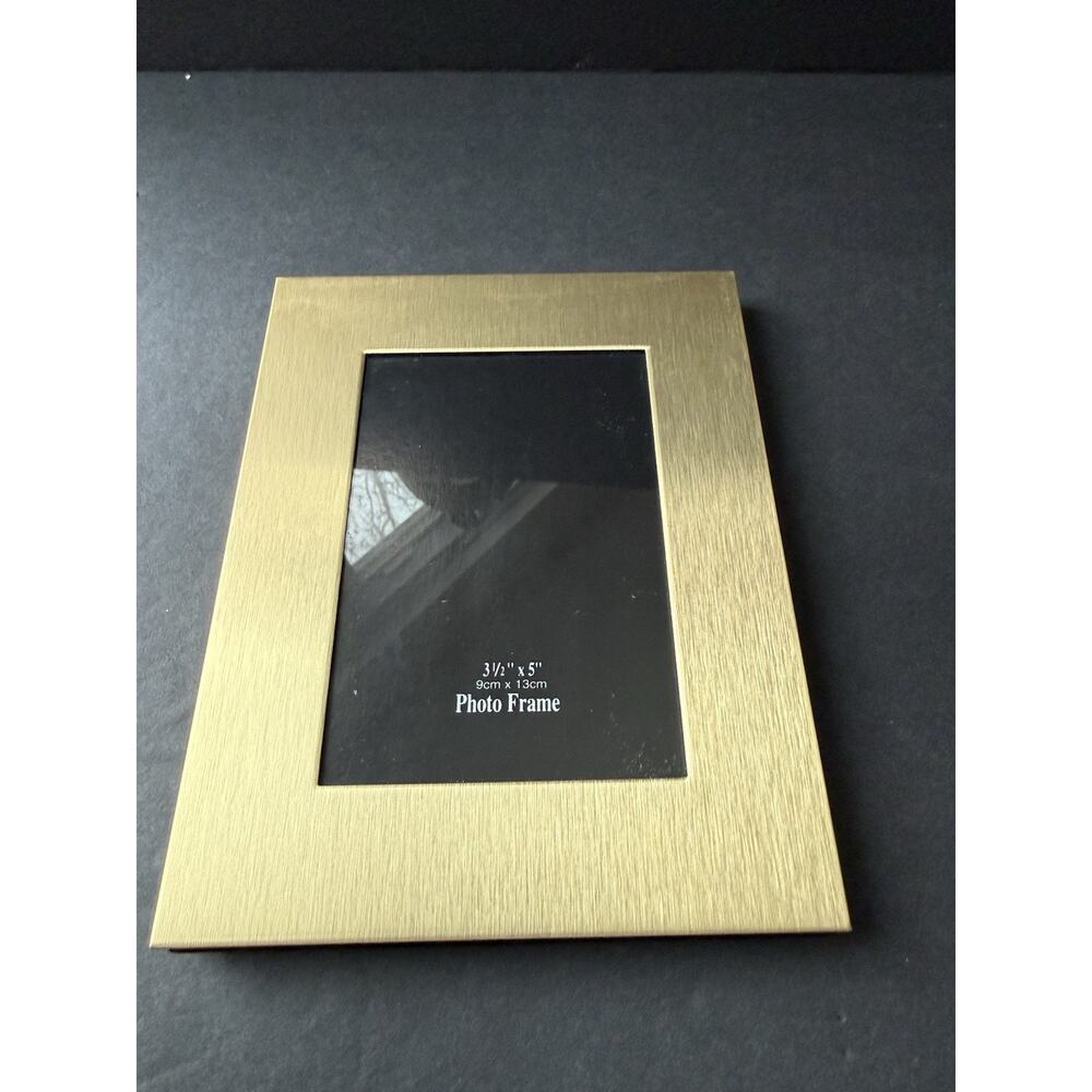 Metal Frame Brass 3.5”x5” Deco MCM Modernist Contemporary Rectangle